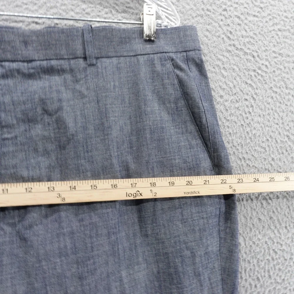 Tasso Elba Mens Blue Dress‎ Pants 38x30 Cotton Straight Leg Flat Front
